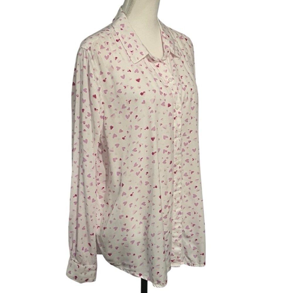 Casa Cabana Pink Heart Pattern Shirt size XL EUC - Picture 2 of 7